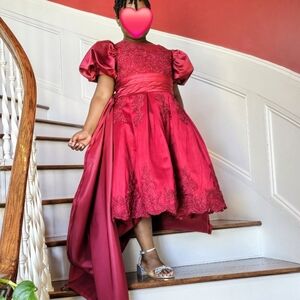 JJs House Burgundy Kids Formal Dress